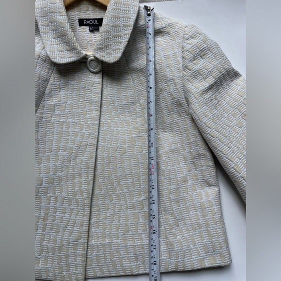 raoul Cream Women's Jacket one button cropped textured - Picture 8 of 10